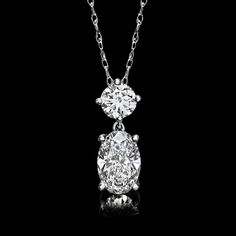 Ross-Simons - 2.00ct t. w. Lab Grown Diamond Pendant Necklace in 14kt White Gold. 18". Sensational sparkle at a significant value. Our scintillating pendant necklace illuminates your look with 1.50 carat oval and .50 carat round brilliant-cut lab-grown diamonds in a dazzling double-drop design. Finely crafted in polished 14kt white gold and suspended from a rope chain. Lab-grown diamonds are identical to mined diamonds according to their optical, physical and chemical properties. All Ross-Simons Physical And Chemical Properties, Diamond Birthstone, Drop Design, Fine Jewelery, Drops Design, Diamond Pendant Necklace, Rope Chain, 14kt Gold, Diamond Pendant