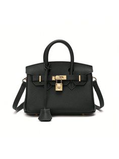 Negro Elegante,Vintage Collar   Liso  Embellished Structured Bag, Dream Lifestyle, Lock And Key, Wall Pockets, New Version, Leather Mini, Sports Equipment, Full Grain Leather, Luggage Bags