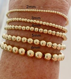 Highest Quality 14kt Goldfilled Beaded Stacking Bracelets in 2, 3, 4, 5 and 6 Mm Beads. so Much Prettier in Person. - Etsy Stackable 14k Gold-filled Beaded Bracelets, Hypoallergenic 14k Gold Beaded Bracelets With Round Beads, Hypoallergenic 14k Gold Beaded Bracelets, 14k Gold Beaded Bracelet With Spacer Beads, Dainty Stackable Rondelle Beaded Bracelets, Yellow Gold Stackable Beaded Bracelets, 14k Gold Bracelets With Tiny Round Beads, 14k Gold Stackable Beaded Bracelets, Dainty 14k Gold Beaded Bracelet With Round Beads