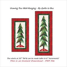 two quilts with trees on them and the words growing tree hangings by quilts to