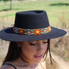 Price includes a Brigitte Sambboho hat & a Maui hatband. Save 10% with this bundle. Select hat size. Hatband is one size fits all. Hatband is removable. Hatband in the bundle is made to order: average delivery time for made to order item is 20 business days. The fanciest hat you will ever wear. Sambboho's Brigitte black hat is a dipped crown boater design with a custom trimmed genuine velvet black band. A structured and stiff short-brimmed boater style. Use to make an impression! Dipped crow Band Ideas, Boater Hat, Diy Hat, Fancy Hats, Vogue Magazine, Black Hat, Hat Band, Black Trim, Hat Sizes