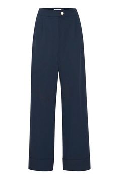 Elevate your style with these total eclipse trousers. Featuring a high waist and full length design, these trousers are perfect for a sophisticated and polished look. Ideal for both professional and casual wear. Waist: High waist Length: Full length Length: 77 cm corresponds to size 36 Composition : 90% Polyester, 10% Elastane Formal Elastane Bottoms, Office Wide-leg Pants With Elastic Waistband, Wide Leg Pants With Welt Pockets For Work, Modern High-waist Business Bottoms, Modern Solid Color Wide Leg Ankle-length Pants, Workwear Wide Leg Ankle-length Pants With Welt Pockets, Versatile Straight Leg Formal Dress Pants, Tailored Wide Leg Versatile Pants, Modern Ankle-length Wide Leg Pants