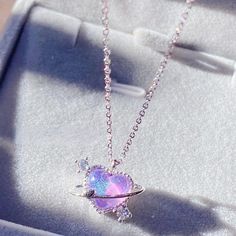 Pastal Magic Heart Necklace MK19407 – SpreePicky Magic Outfit Aesthetic, Cute Heart Necklace, Purple Jewelry Aesthetic, Heart Necklace Aesthetic, Dreamy Jewelry, Necklaces Aesthetic, Magical Necklace, Magic Necklace, Cute Jewellery