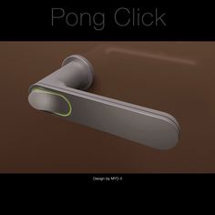 an electronic device with the words pong click on it's front and side