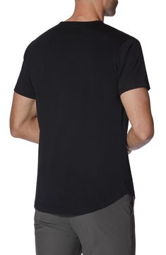 A curved hem enhances the fit of this versatile crewneck T-shirt made from a soft cotton blend. Crewneck Short sleeves 62% polyester, 33% cotton, 5% spandex Machine wash, dry flat Imported Moisture-wicking Short Sleeve T-shirt With 4-way Stretch, Sporty Solid Color Muscle Tee With Crew Neck, Sporty Solid Color Crew Neck Muscle Tee, Sporty Solid Muscle Tee With Crew Neck, Moisture-wicking Stretch Crew Neck T-shirt, Moisture-wicking Short Sleeve Muscle Tee In Athleisure Style, Moisture-wicking Short Sleeve Muscle Tee, Moisture-wicking Comfortable Fit Short Sleeve T-shirt, Stretch Cotton T-shirt With Moisture-wicking