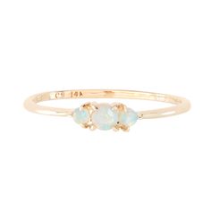 Slumberous Light Opal Ring in 14K Gold | Catbird Catbird Nyc, Catbird Jewelry, Delicate Gold Ring, Fairy Ring, Spring Fairy, Designer Rings, Ring Opal, Light Ring, Light Rose