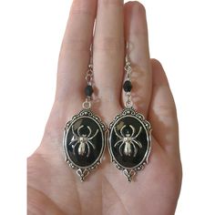 Gothic Spider Earrings. Made Of Metal Alloy And Resin. Condition: New With Tags Gothic Black Oval Jewelry, Black Oval Gothic Jewelry, Alternative Silver Jewelry For Pierced Ears, Handmade Alternative Party Jewelry, Silver Vampire Style Metal Jewelry, Nickel-free Black Punk Jewelry, Black Nickel-free Punk Jewelry, Alternative Style Silver Dangle Jewelry, Alternative Silver Dangle Jewelry