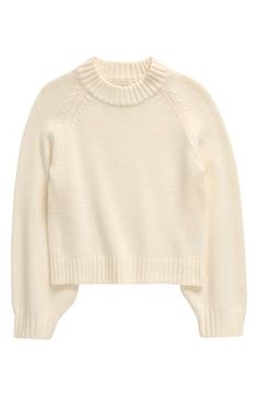 A warming mock neck tops a cotton-rich sweater framed by voluminous raglan sleeves. 60% cotton, 40% acrylic Machine wash, dry flat Imported Mock Neck Top, Mock Neck Sweater, Girl Top, Raglan Sleeve, Neck Sweater, Mock Neck, Sweater Top, Nordstrom