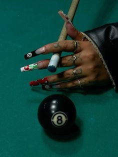 8ball Nails, Nail Cam, Classy Acrylic Nails, Nail Photos, Unique Acrylic Nails, Bling Acrylic Nails, Press Ons, Acrylic Nails Coffin, Fire Nails