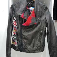 Brand New Leather Jacket! Never Worn! Please Let Me Know If You Have Any Questions! Price Is Negotiable (: Spring Leather Jacket With Patchwork, Spring Leather Jacket With Patchwork And Long Sleeves, Long Sleeve Patchwork Leather Jacket For Spring, Trendy Patchwork Leather Jacket For Spring, Casual Patchwork Leather Jacket For Fall, Casual Black Leather Jacket With Patchwork, Black Patchwork Biker Jacket For Fall, Fall Black Patchwork Biker Jacket, Multicolor Long Sleeve Leather Jacket For Fall