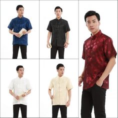 Men's Short Sleeve Shirt Satin Dragon Blouse Chinese Tang Performance Costumes Casual Kung Fu Tai Chi The item is just for one top only. Please be reminded that due to lighting effects and monitor brightness/contrast setting, the color tone of the website photo and the actual item could be slightly different. This is in Asian sizing, smaller than western size e.g. UK, US, AU. Please check the measurements carefully before making a purchase. Please account for a difference of less than 1 inch due to variations in measurement methods.If you are not sure which size to buy, please provide height and weight, we will recommend a suitable size. Size:M, L, XL, XXL, 3XL. Real Size Infomation Unit:cm/inch 1Inch=2.54cm [Size M , Length 70/27.6 , Shoulder 43/16.9 , Chest 100/39.4 , Sleeve 22/8.7 ] [Si Chinese Collar Shirt For Men Casual, Chinese Shirts For Men, Traditional Short Sleeve Cheongsam For Spring, Chinese Collar Shirt, Cotton T-shirt With Dragon Print Short Sleeve, Chinese Man, Blouse Short Sleeve, Mens Short Sleeve Shirt, Satin Blouse