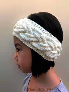 Milky White Cables Headband/Ear Warmer Knitting Pattern Knitting pattern by Christy Hills Ear Warmer Knitting Pattern, Cable Headband, Bandeau Au Crochet, Headband Ear Warmer, Knit Headband Pattern, Yarn Gifts, Aran Weight Yarn, Knitted Headband, Quick Knits