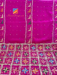 Hot Pink (Magenta) Aari Sippi Work With Smaosa Lace Phulkari - With Samosa Lace. - Super Lightweight Explore more VELVET SHAWL, DUPATTA, PHULKARI 📦 Unmatched FREE Worldwide Shipping from Canada to US, Europe, Australia, New Zealand, Norway, Belgium, Denmark, Spain, Italy, France and everywhere else. ⭐️⭐️⭐️⭐️⭐️ 5 Star Customer Reviews Rajveer, Canada ⭐️⭐️⭐️⭐️⭐️ I bought chokkar set from this website. I really loved the set and couldn’t express my feelings when I opened the box with thank you not Shawl Dupatta, Phulkari Embroidery, Phulkari Dupatta, Bridal Jewels, Velvet Shawl, Chur, Samosa, Embroidery Fashion, You Are Awesome