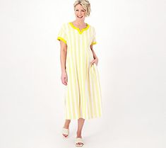 The caftan: summer's favorite silhouette. Fluid and feminine, this warm-weather staple flatters every figure with its easy, breezy nature. Throw it on over your swimsuit as an upscale cover-up, pair it with bold bangles and statement earrings when you take it out for brunch, or wear it around the house on those relaxed weekends. This caftan isn't just a style -- it's a lifestyle. From Stan Herman. Spring V-neck Beach Dress, Casual V-neck Kaftan For Daywear, Relaxed Fit Beach Dress For Summer Loungewear, Spring Relaxed Fit Beach Dress, Summer Beach Dress With Relaxed Fit For Loungewear, Spring V-neck Relaxed Fit Cover-up, V-neck Summer Beach Dress For Loungewear, Summer V-neck Beach Dress Loungewear, Spring Summer Daywear Kaftan