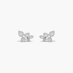 14K White Gold Leaf Cluster Diamond Earrings. Lush diamond teardrop clusters resemble leaves in this elegant design Gold Leaf, Diamond Shapes, Elegant Design, Lush, Diamond Earrings, Jewelry Earrings, White Gold, Gold, White