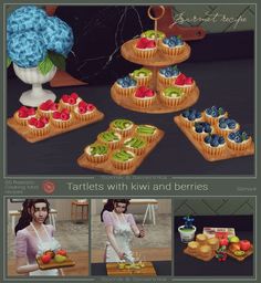 an image of a woman making cupcakes with fruits and berries