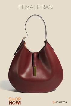 Vintage Fashion Women's Shoulder Bag  Large Hobo Tote Handbag Luxury Large Capacity Hobo Shoulder Bag, Classic Hobo Shoulder Bag With Detachable Handle, Versatile Bucket Hobo Bag For Office, Smooth Grain Leather Hobo Shoulder Bag For Everyday Use, Smooth Grain Hobo Shoulder Bag For Everyday Use, Everyday Smooth Grain Leather Shoulder Hobo Bag, Formal Fall Bags With Leather Handles, Classic Hobo Bag With Detachable Handle For Daily Use, Chic Formal Hobo Bag With Leather Handles