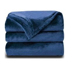 the blue blanket is folded on top of each other, and it's not very soft