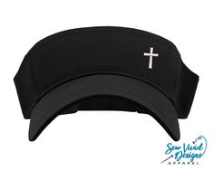 "Save 20% off your first purchase by signing up at https://signup.sewvividdesigns.com This lightweight and comfortable visor features a cross embroidered on your choice of visor. Visor featured in photo: Black Cross Color in photo: WHITE 🧢 Visor Details 🧢 -One size fits most -Pre-curved visor -100% cotton -Hook and loop adjustable closure (Velcro) -Visor panel height 2.25\" -Visor Bill length 2.75\"" Cute Hats For Women Ball Caps, Hiking Hair, Ball Caps For Women, Adventure Hat, Helmet Hair, Patriotic Hats, Hiking Hat, Distressed Baseball Cap, Custom Trucker Hats