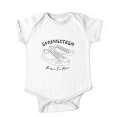 Soft and durable One-Piece - Short Sleeve kids clothing. Solid colors are 100% cotton, heather colors are cotton blends. Range of color options. The illustration on the theme of Bruce Springsteen’s album and the song Born To Run Born To Run, Bruce Springsteen, Baby One Piece, The Song, Simple Dresses, Kids Clothing, Color Options, Solid Colors, Baby Onesies