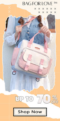 BagForLove - Versatile Buckle & Knot Backpack For Graduates, Teens & Students; Ideal For School, Travel & Outdoors Multifunctional Bags For School, Square Shoulder Bag For Back To School, Square Bags For Daily Use And Back To School, Kawaii Travel Backpack Shoulder Bag, Kawaii Travel Backpack, Square Backpack For Travel And Back To School, Square Travel Backpack For Back To School, Everyday Kawaii Rectangular Backpack, White Kawaii Backpack