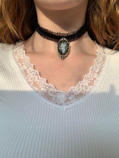 A victorian gothic style butterfly pendant on a velvet lettuce trim choker necklace Comes with a 2 inch extender, message me for custom sizing! Remember that this item is handmade so please handle with care, store in a cool and dry place, avoid contact with water, and keep out of reach of children Academia Jewelry, Dark Academia Jewelry, Victorian Gothic Style, Out Of Reach, Victorian Gothic, Gothic Style, Choker Necklaces, Butterfly Pendant, Gothic Fashion