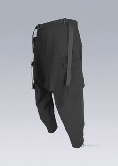 P30A - Techwear Samurai Pants Not ACRONYM - Fabric: 91% Polyester 9% Elastane - Detailed: Nylon stretch jersey water-resistant quick-drying fabric on this performance Samurai Pants, the fabric is custom made for two months. The version is an ultra-wide ultra-wide version with a particularly low crotch, designed for a wide range of activities. The trousers are also designed with detachable zipper cuffs, one trousers for two, long trousers and 7-point trousers, which are very worthwhile to start w Techwear Samurai, Cyberpunk Clothing, Samurai Pants, Ripped Jeans Style, Cyberpunk Clothes, Waterproof Tape, Waterproof Coat, Ultra Wide, Futuristic Fashion