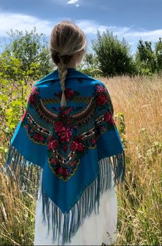 Ethnic Folk Wool Shawl Slavic  Floral Scarf Modern Chic Boho ukraine shops shawl Timeless Floral Design Gift for Her etno slavic shawl by EmbroideredCloth on Etsy Ukrainian Scarf, Slavic Clothing, Polish Clothing, Folk Style, Scarf Outfit, Folk Fashion, Wool Shawl, Floral Scarf, Modern Chic