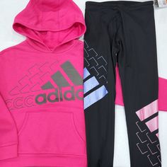 Nwt Bin Pe.N Pink Hooded Sets For Fall, Pink Adidas Activewear For Spring, Casual Pink Winter Activewear, Fitted Pink Adidas Activewear, Pink Winter Sportswear Activewear, Pink Fall Activewear For Streetwear, Pink Hooded Activewear For Fall, Pink Adidas Sportswear Activewear, Pink Adidas Sporty Activewear