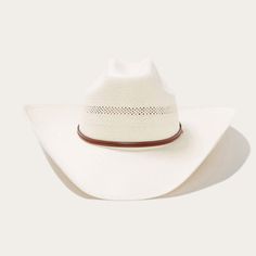 Stetson Western Hats | Official Site White Western Style Panama Hat For Outdoor, White Western Straw Hat For Outdoor, White Toquilla Straw Hat Bands For Ranch, Classic White Straw Hat For Ranch, White Western Panama Hat, White Straw Hat For Ranch, White Toquilla Straw Hat Bands For Western-themed Events, White Western Panama Hat For Western-themed Events, Western Style Rigid Straw Hat For Rodeo