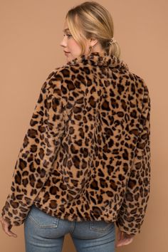 Super Soft Leopard Fur Jacket that will be a wardrobe staple. 100% Polyester Oversized Fur Coat With Faux Fur Lining For Fall, Oversized Faux Fur Lined Coat For Fall, Oversized Faux Fur Outerwear For Fall, Oversized Faux Fur Outerwear With Long Sleeves, Oversized Long Sleeve Faux Fur Outerwear, Trendy Fur Coat With Faux Fur Trim For Fall, Trendy Faux Fur Trim Coat For Fall, Fall Outerwear With Faux Fur Lining, Faux Fur Lined Outerwear For Fall Workwear