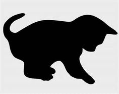 a black cat silhouette on a white background