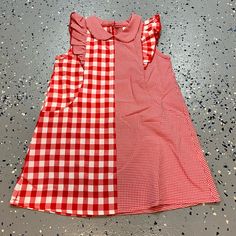 Plaid Gingham Red Dress - Nwot. Size 4t. Red Sleeveless Plaid Dress For Spring, Red Plaid Dress For Spring Picnic, Red Plaid Dress For Picnic In Spring, Red Cotton Plaid Dress For Picnic, Plaid Summer Dress For School, Plaid Dresses For School In Summer, Plaid Dresses For Summer School, Preppy Red Cotton Dress, Red Preppy Cotton Dress