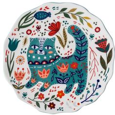 a plate with an image of a cat on it