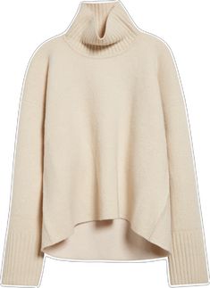 Beige Fine Knit High Neck Sweater, Beige High Neck Fine Knit Sweater, Beige Wool Turtleneck For Fall, Fine Knit Beige Turtleneck For Fall, Chic Cream Turtleneck For Fall, Beige Funnel Neck Turtleneck For Work, Cream Turtleneck With Ribbed Collar For Fall, Cream Turtleneck Sweater For Fall, Cream Sweater With Ribbed Collar And Funnel Neck