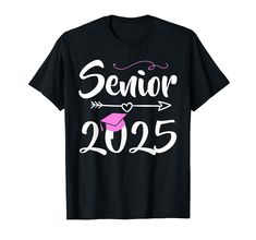 PRICES MAY VARY. Celebrate academic milestones with this Senior 25 shirt! Perfect for graduates from kindergarten and middle or high school to college. Wear it proudly at grad parties, adorned with a graduation cap, tassel, and decorations. Class of 2025, it's time to shine! This versatile tee makes a great gift for teen girls or boys, parents or grandparents, and more. Embrace the joy of graduation and show off your diploma. Get yours now and commemorate your educational journey! Lightweight, C Senior Class Shirts, Class Of 2025, High School Graduation Gifts, Class Shirt, Senior Shirts, Graduation Shirt, Graduation Shirts, Pink Tassel, 20 Gifts