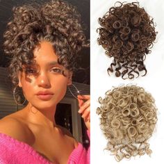 Synthetic Messy Bun Hair Piece For Women Elastic Drawstring Loose Wave Large Curly Hair Bun Messy Large Curly Hair, Curly Hair Bun, Messy Bun Hair Piece, Bun Messy, Curly Bun Hairstyles, Scrunchie Ponytail, Bun Hair Piece, Messy Bun Hairstyles, Bun Hair