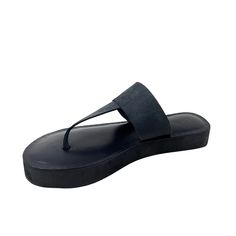 The Katherine Black leather designer flip flop thong sandal combines style and comfort with its mid eva sole cushioning. These sandals provide excellent support for all-day wear. Expert craftsmanship and high-quality leather make this a must-have addition to your summer wardrobe. Features: Slip-on design Cushioned mid eva sock Embossed sock design for elegant look Traditional Thong upper design Composition: Upper - 100% Leather Lining - 100% Leather Sock - 100% Leather Outsole - 100% Rubber Leather Round Toe Flip Flops For Beach, Modern Beach Sandals With Comfortable Insole, Vacation Leather Slippers With Leather Footbed, Leather Slippers With Cushioned Footbed For Vacation, Leather Footbed Toe Loop Flip Flops For Beach, Summer Leather Sport Sandals With Ortholite Insole, Leather Sport Sandals With Ortholite Insole For Summer, Toe Loop Flip Flops With Leather Footbed For Beach, Summer Toe Post Slippers With Ortholite Insole