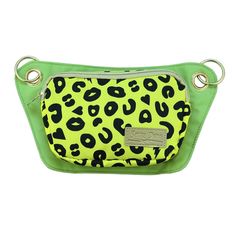 With an eye-popping bright yellow background on the main pouch, a bright grass green on the back panel, and a matching green liner, this bag puts color front and center. Our electric leopard print features fun shapes like lightning bolts, lips, and hearts sprinkled among the spots. The best part is our unique gold chain belt/strap — now with a black pleather section for more comfort and adjustability —that lets the Lisa easily convert from a crossbody bag to a size-inclusive fanny pack (fitting Unique Gold Chain, Crossbody Belt Bag, Gold Chain Belt, Heart Sprinkles, Earbuds Case, Lightning Bolts, Convertible Bags, Grass Green, Large Ring