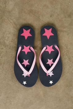 Pink Stars Flip Flops FLIP FLOPS - chaserbrand Toe Ring Sandals, Black Flip Flops, Pink Stars, Toe Rings, Thong Sandals, Flip Flop Sandals, Womens Flip Flop, Shirt Color, The Go