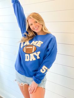 Custom Number Gameday Sweatshirt with Chenille Varsity Patches- Team Number Sweatshirt - Pick Your Team Colors by thepurplepetunia on Etsy Cheap Sports Sweatshirt With Team Name, Team-colored Fan Apparel Sweatshirt For Game Day, Sporty Game Day Sweatshirt With Team Logo, Team Name Sweatshirt For Game Day, Game Day School Spirit Sweatshirt With Team Logo, School Spirit Sweatshirt With Team Logo For Game Day, Team-colored Sweatshirt For Game Day, School Spirit Sweatshirt For Game Day With Team Name, School Spirit Sweatshirt For Game Day