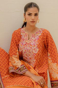 Zellburry Embroidered Shirt Shalwar Dupatta - 1245 Essential Summer Lawn Collection 2024 Default Title Zellburry Embroidered Shirt Shalwar Dupatta - 1245 Essential Summer Lawn Collection 2024 Original brand suit fabric and photography lite diffrance in actual print. Orange Resham Embroidery Lawn Suit For Eid, Orange Lawn Suit With Resham Embroidery For Eid, Festival Lawn Suit With Printed Motifs In Cambric, Unstitched Orange Lawn Suit With Dabka Work, Orange Chikankari Embroidery Lawn Suit For Eid, Festive Eid Tops With Printed Motifs, Long Sleeve Cambric Salwar Kameez With Multicolor Embroidery, Orange Embroidered Lawn Suit With Long Sleeves, Embroidered Orange Lawn Suit With Long Sleeves