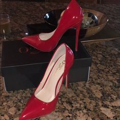 Red Patent Leather Pumps! Worn Once ! Size 8 1/2 Red Pumps, Patent Leather Pumps, Leather Pumps, Christian Louboutin Pumps, Lady In Red, Shoes Women Heels, Patent Leather, Christian Louboutin, Shoes Heels