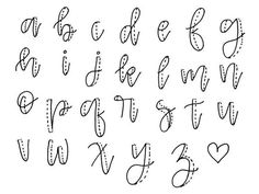 the letters and numbers are handwritten in cursive writing, with hearts on each side