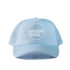 Sunshine Tienda® Sky Blue Sunshine Tienda Trucker Hat Cute Merch, New Braunfels, We Are Love, You Rock, Trucker Hats, Mesh Fabric, One Size Fits All, Sky Blue, See You