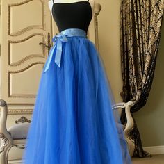 New With Tags. Color Is Royal Blue. Regular And Plus Size Long Maxi A-Line Tutu Tulle Skirt Elastic Waistband.5 Layers Of Tulle Plus A Satin Lining And A Matching Ribbon. Great Skirt For Party, Wedding, Any Special Occasion Or Celebration. Size In Inches S-Waist 22-34 M-Waist 24-36 L -Waist 26-38 Xl-Waist 28-40 1x-Waist 30-42 2x-Waist 32-44 3x- Waist 34-46 Length Is 43" On All Sizes. Please Make Sure To Follow The Size Guide Carefully And Asked Any Questions Before Purchasing. Price Is Firm! Blue Tulle Bottoms For Spring, Spring Blue Tulle Bottoms, Blue Long Tulle Skirt, Blue Tulle Long Skirt, Blue Tulle Party Bottoms, Blue Tulle Party Maxi Skirt, Blue Tulle Maxi Skirt For Party, Party Blue Tulle Maxi Skirt, Prom Tulle Long Skirt Bottoms