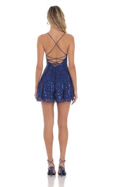 Sequin Beaded Mini Dress in Blue | LUCY IN THE SKY Pink Hoco Dresses, Hoco Dresses Blue, Lucy In The Sky Dress, Bat Mitzvah Dresses, Beaded Mini Dress, School Dance Dresses, Concert Dresses, Taylor Swift Tour Outfits