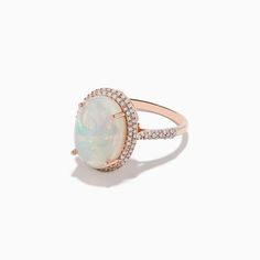 Aurora 14K Rose Gold Opal and Diamond Ring Rose Gold Opal Ring Fine Jewelry, Rose Gold Opal Diamond Ring Fine Jewelry, Luxury Elegant Opal Ring With Rose Cut Diamonds, Luxury Rose Gold Opal Ring, Aurora Opal Jewelry, Gem Diamonds, Diamond Shop, Colored Gems, Pendant Rings