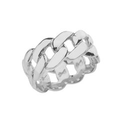 PRICES MAY VARY. Title: Sterling Silver Gracious 10 mm Unisex Cuban Link Chain Eternity Band Ring (Size 12). Product Type: Departments > Men > Jewelry > Rings Infinity Engagement Ring, Celtic Rings, Contemporary Ring, Eternity Band Ring, Rose Gold Band, Men's Jewelry Rings, Cuban Link Chain, Cuban Link, Eternity Band