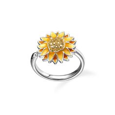 Sunflower Pearl Open Ring in 925 Sterling Silver Product Features: Sunflowers have the beautiful meaning of constantly chasing dreams, so the language of sunflowers is to search for the sun and dream. It symbolizes a positive attitude and a vigorous spirit. Let’s wear the necklace on our necks, we will move forward with determination in pursuit of the ideal. Product Information Material: Sterling silver;Natural pearl Craft: Inlaid gemstone Applicable Gender:Female Customize: YES Hand selected hi Yellow Round Sunflower Jewelry, Yellow Sterling Silver Flower Jewelry, Pearl Crafts, Beautiful Meaning, Sterling Silver Toe Rings, Attitude Positive, Silver Toe Rings, Chasing Dreams, Dream It